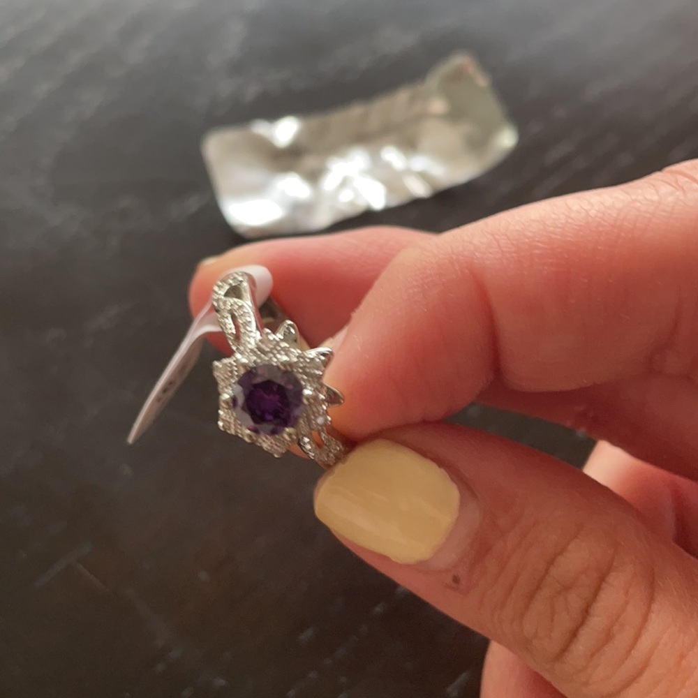 Size 7 Ring - Jackpot Candle Co - purple diamond